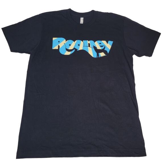 Rooney Graphic Band Tee Black Large 100% Cotton Made in USA - Picture 1 of 7